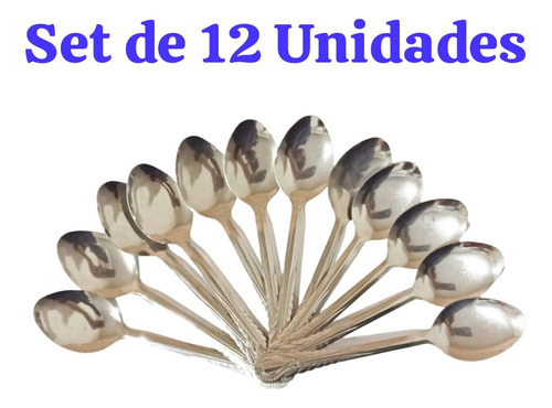 Set De 12 Cucharas De Acero Inoxidable