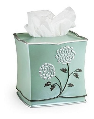 Popular Home The Avanti Collection Tissue Box, Aqua, 8 Por 8