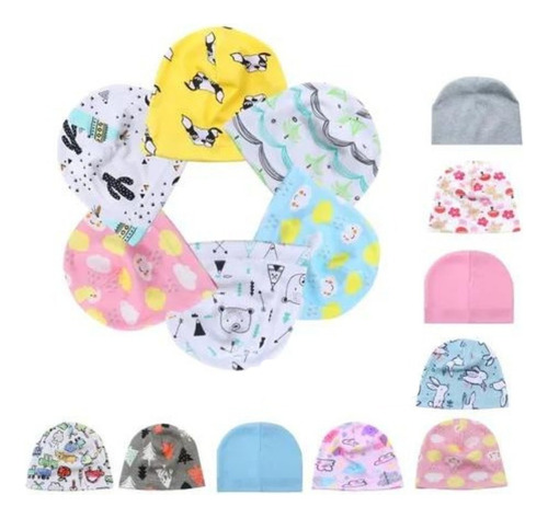 Pack 5 Gorros De Algodón Para Bebes