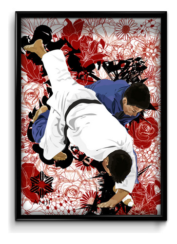 Cuadro Judo Deporte M1 20x30 (marco+lámina+vidrio)