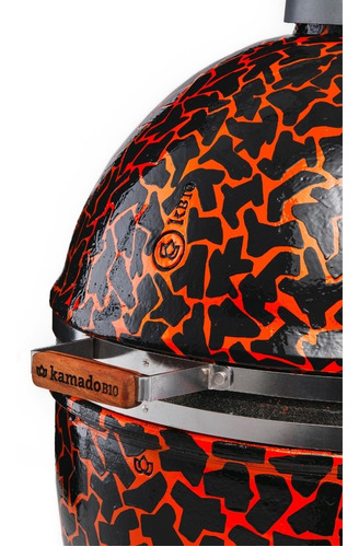 Imagen 3 de 10 de Parrilla Kamado Kb10 Mo Negro Y Naranja Grande