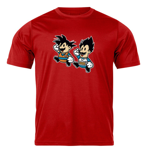 Camiseta Mario Vegeta E Goku Style Anime Games Crossover 