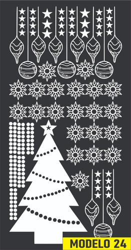 Decorativos De Navidad Reutilizables Estatico Color Blanco24