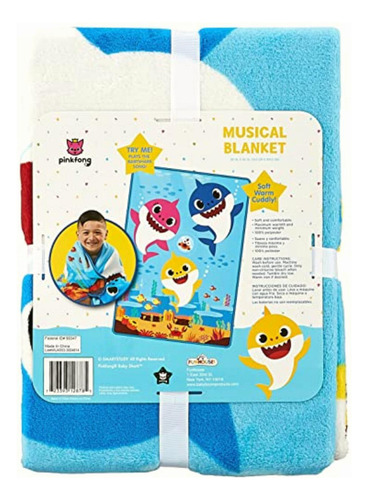 Baby Shark Musical Plush Blanket, Multicolor