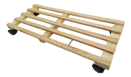 Bases De Madera Para Jardinera Con Ruedas (paquete De 3) Natural