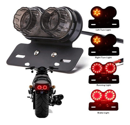 Imagen 1 de 6 de Luces Porta Placa Para Motos Universales Ahumados