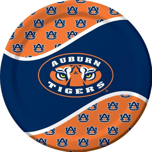 Platos De Cena De Papel 8-count, Auburn Tigers