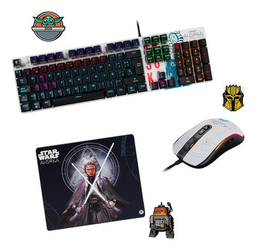 Teclado Mecanico + Mouse + Mouse Pad Star Wars Ahsoka Tano