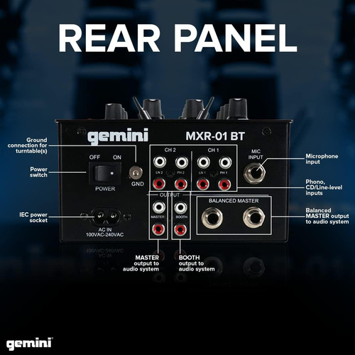 Dj Profesional Bluetooth De 2 Canales Gemini Sound Mxr-01bt.