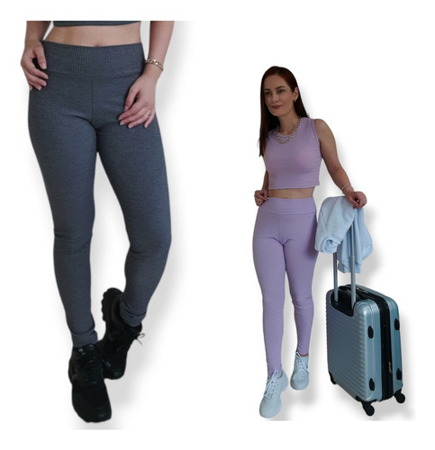 Kit Aerolook 2 Calça Legging Canelada Feminina