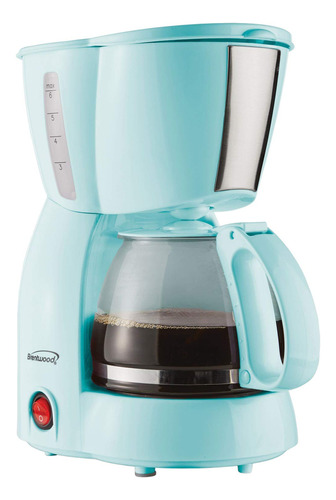 Brentwood Ts-213bl - Cafetera De 4 Tazas, Color Azul