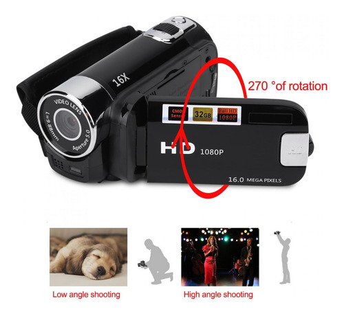 Imagen 3 de 8 de Cámara De Vídeo Videocámara 16mp Profesional Hd Mini Digital