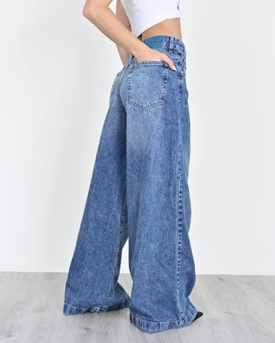 Jean Wide Leg Tiro Medio Primera Calidad Dama Diva