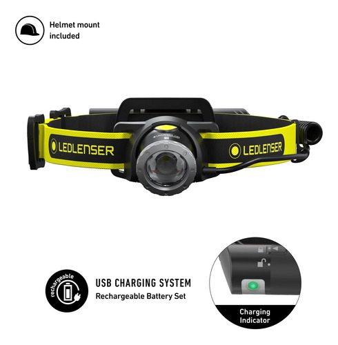 Ledlenser, Ih8r Cosco Recargable Con Luz Trasera, Led De 600