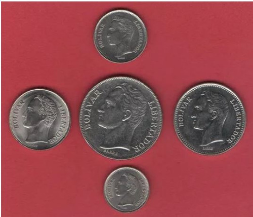 Combo De 5 Monedas Que Circularon En Venezuela Año 1990.