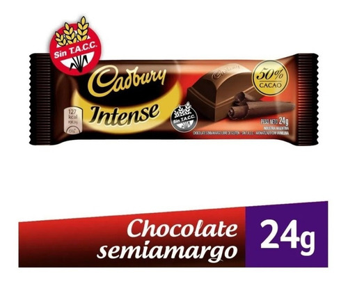 Caja Cadbury Intense 50% Cacao X 12 U - Lollipop