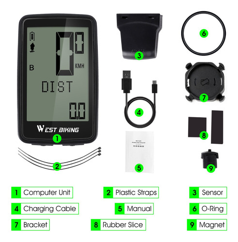 Velocímetro Inalámbrico Para Computadora De Bicicleta A Prue