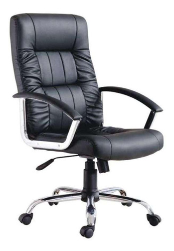 Cadeira de escritório Keva Office Plus presidente  preta com estofado de couro sintético