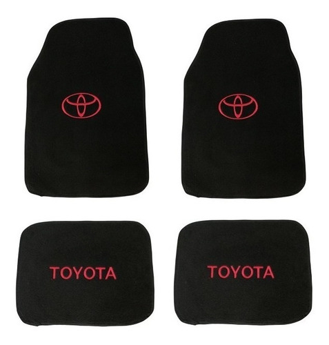 Kit 4 Tapetes Alfombra Bordado Rojo Toyota Sienna 2005