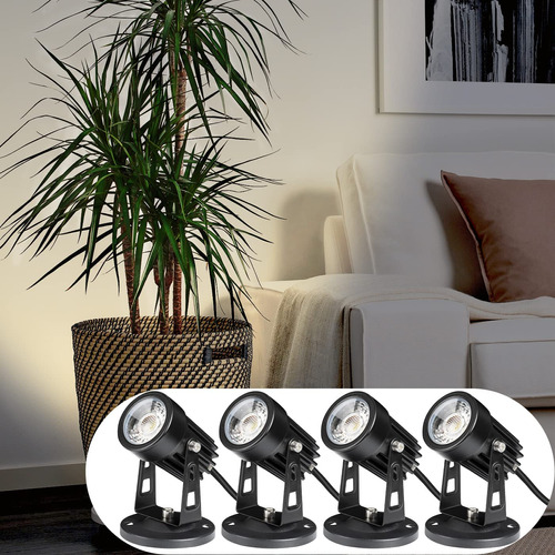 4 Focos Led De Interior Plantas, Luces De Acento De Sue...