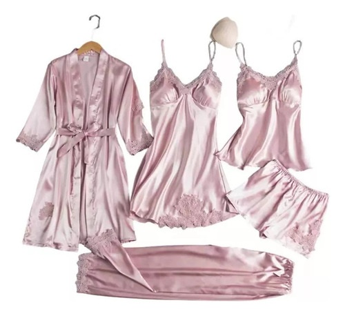 Mujer Pijama Traje Con Bra Bata Vestido Sets-a