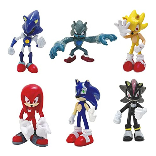 Figuras De Acción 6 Piezas Sonic The Hedgehog Toys Mini Hero