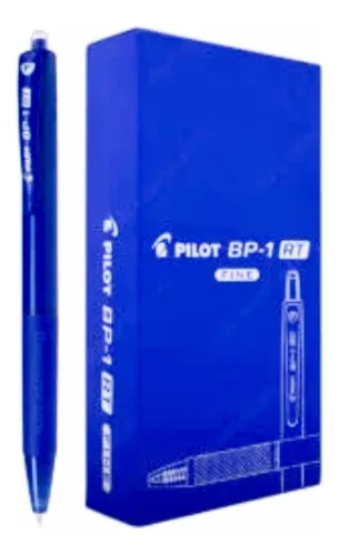 Caneta Retratil Emborrachada Bp1 Rt Azul Media 12un Pilot
