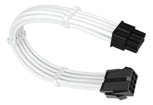 Cabo Sleeved Branco Extensor Fonte Para Cpu 4+4 = 8 Pinos