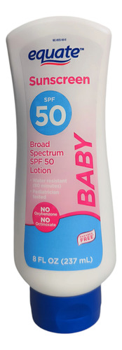 Protector Solar P/ Bebé. Equate, Libre De Parabenos, 50 Spf