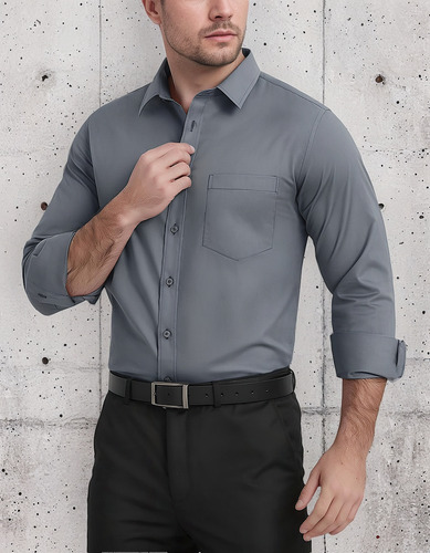 Camisas De Vestir Cavva Para Hombre, Corte Regular, Con Boto