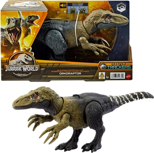 Figura de acción  Orkoraptor Orkoraptor Rugido Salvaje HLP21 de Mattel Jurassic World Rugido Salvaje