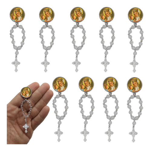 10 Mini Terço Medalha Santa Ana Catolica Lembrancinha Cor Santa Ana Mod 5