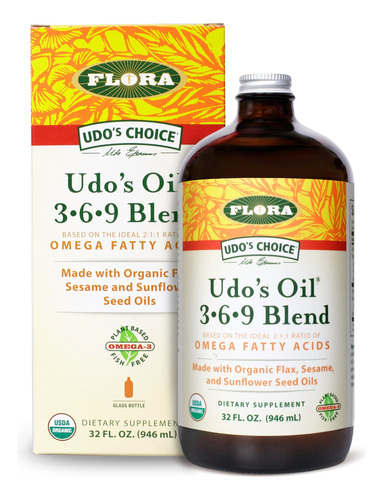 Flora Udo's Oil Omega 3-6-9 Suplemento De 32 Onzas | Orgnico