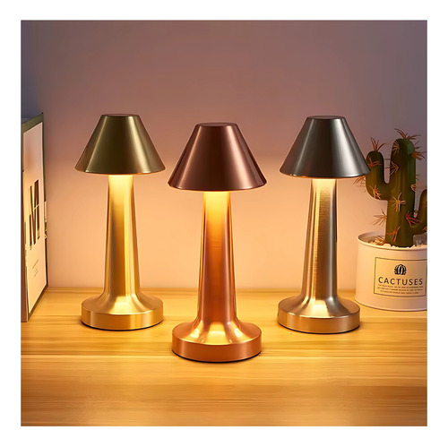 Lampara Led Recargable Mesa Moderna Switch Tactil Metalica