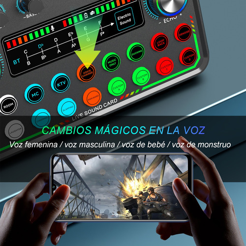 Micrófono Condensador Y Tarjeta Sonido Mezclador 2 Entradas