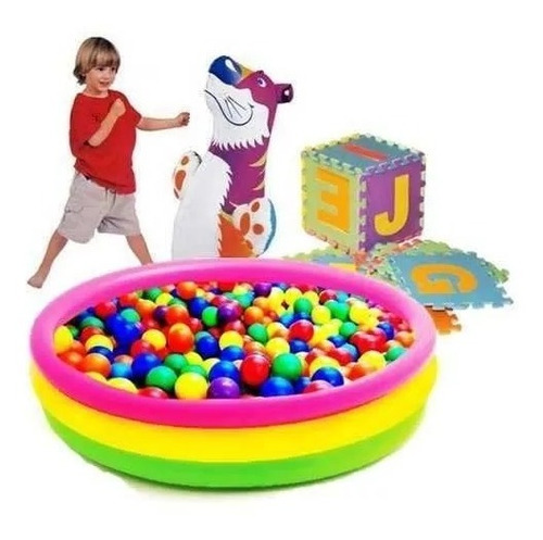 Piscina Intex + 100 Pelotas + 20 Fichas + Boxeador