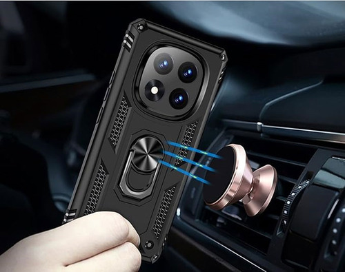 Funda Reforzada Anillo Compatible Con Redmi Note 14 Pro 5g Negro