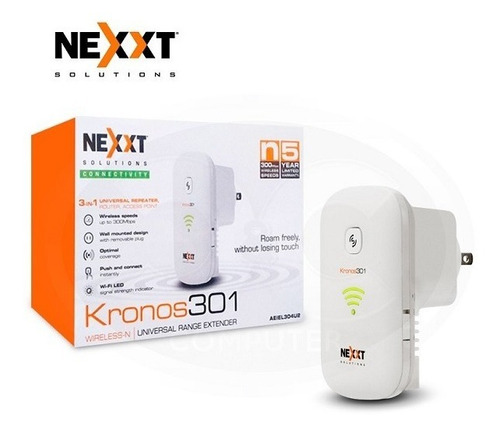 Imagen 2 de 4 de Repetidor Wifi Extensor Wireless N Nexxt Kronos301 Wall Plug