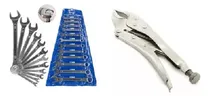 Comprar Jg Kit Chave Combinada Estrela Boca(fixa)+alicate Pressão 10