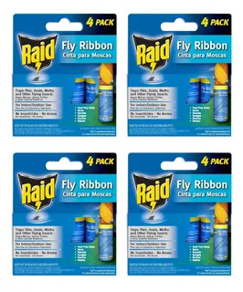 Raid Mata Moscas En Tiras 4 Pack