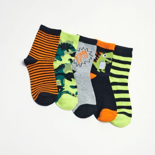 Pack 5 Calcetines Mid Calf Kids Gris Claro P58oej81