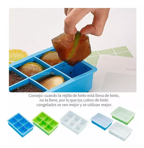 Las mejores cubetas para hielo, 2 unidades grandes de silicona, molde para  16 cubos de hielo gigantes de 2 pulgadas