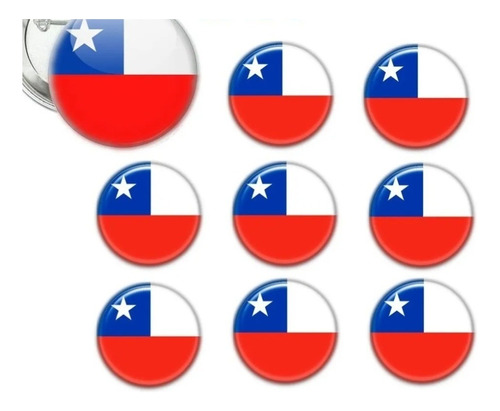 30 Chapita Pin Prendedor Bandera Chile Alfiler Logo Chile