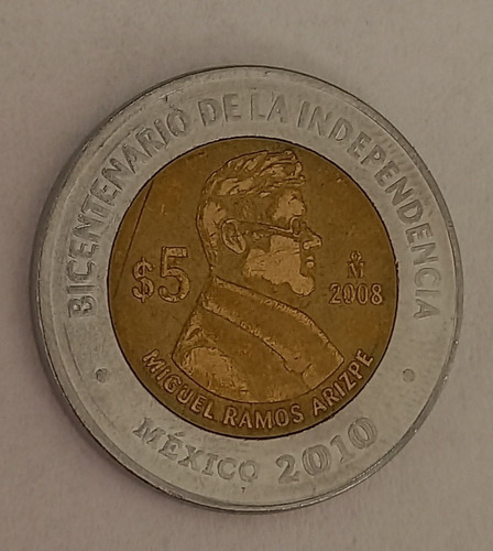 Moneda De $5 Pesos De Miguel Ramos Arizpe