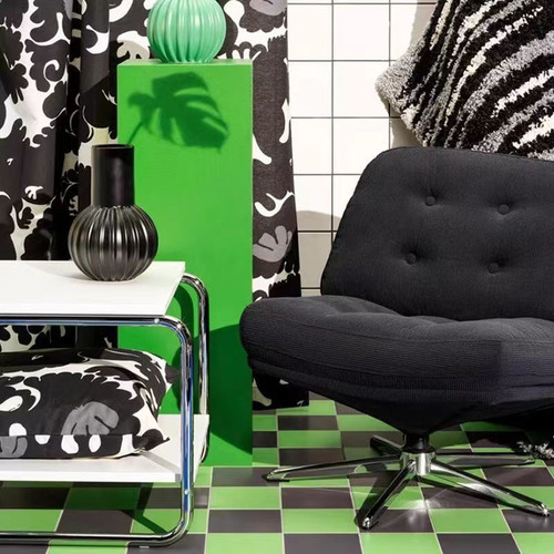 Silla Individual Elegante Con Rotación De 360 Grados Salas Negro