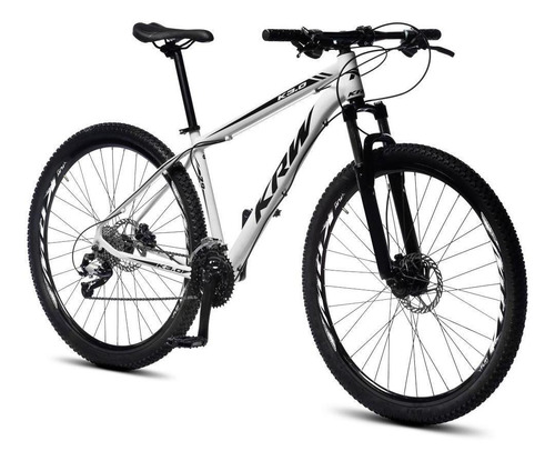 Bicicleta Aro 29 Krw Alum 27v Shimano Acera Hidráulico S30 Cor Branco/Preto
