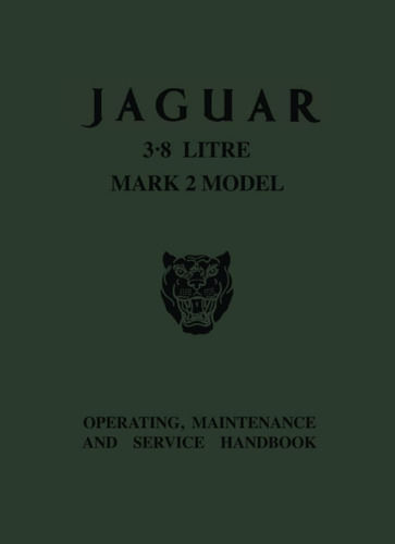 Libro: Jaguar 3.8 Litre Mark 2 Model: Part No (official