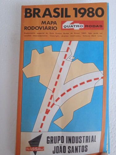 Antiguo Mapa Brasil 1980 Rodoviario