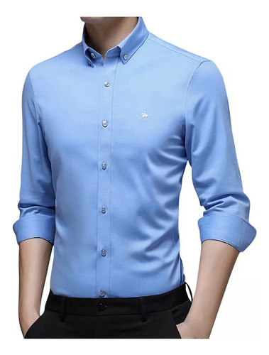 Camisa Casual De Fibra De Bambú De Manga Larga Silk Ice Para