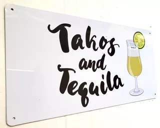 Placa Metal Tacos Y Tequila